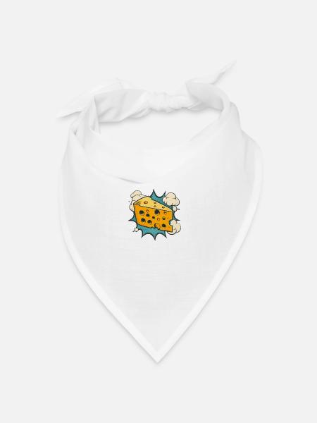 Käse - Bandana Dreieckstuch - Weiß