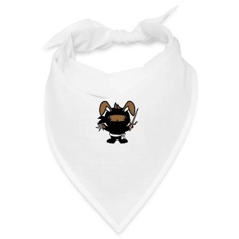 Hase Ninja Stern Kämpfer Japanischer Assassine - Bandana Dreieckstuch - Weiß - Vorne