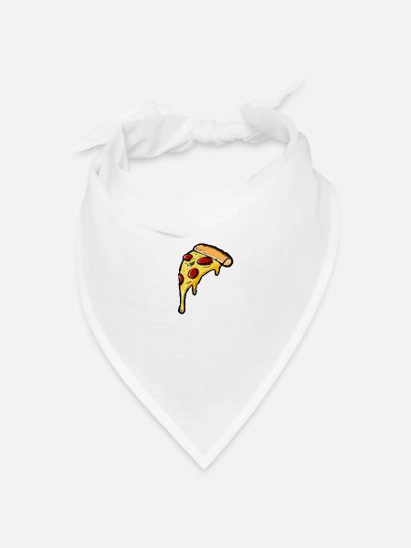 Pizza - Bandana Dreieckstuch - Weiß