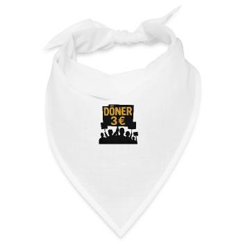 Döner 3€ - Bandana Dreieckstuch - Weiß - Vorne