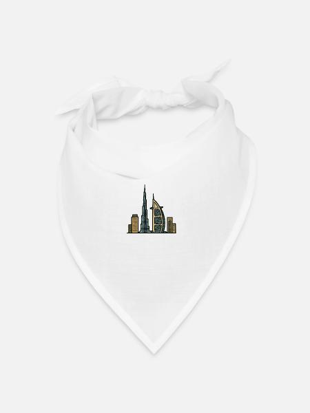 dubai skyline - Bandana Dreieckstuch - Weiß
