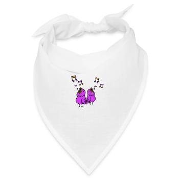 Singvögel singen Musiknoten Spatz zwitschern Musik - Bandana Dreieckstuch - Weiß - Vorne