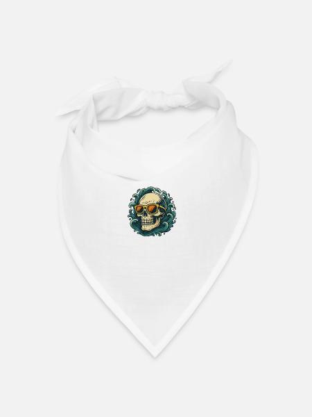 Wave Rider – Skull Vibes - Bandana Dreieckstuch - Weiß