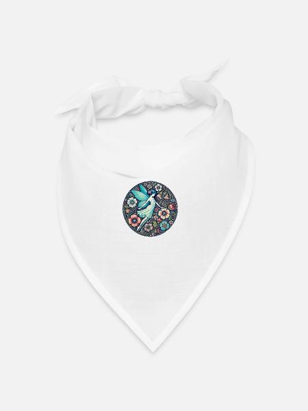 Blaue Fee - Bandana Dreieckstuch - Weiß