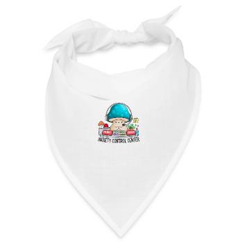 Angst Kontrollzentrum Lustig Angst Ehrfurcht - Bandana Dreieckstuch - Weiß - Vorne