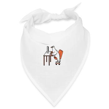 Taube arbeitet Büro Computer Tatsatur Maus Gamer - Bandana Dreieckstuch - Weiß - Vorne