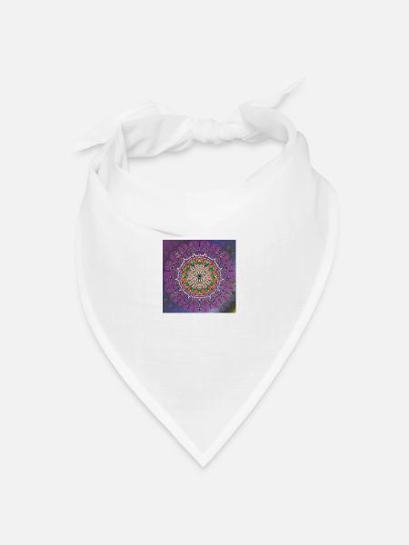 Mandala - Bandana Dreieckstuch - Weiß