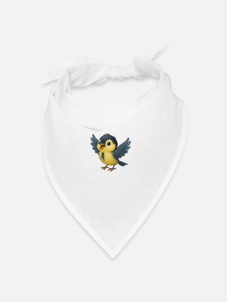 Süße kleine Meise - Bandana Dreieckstuch - Weiß