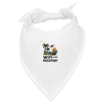 WLAN ist mein Reisepass – Homeoffice am Strand - Bandana Dreieckstuch - Weiß - Vorne