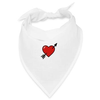 Treffer ins Herz - Bandana Dreieckstuch - Weiß - Vorne