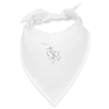 Pferde knuddeln - Bandana Dreieckstuch - Weiß - Vorne