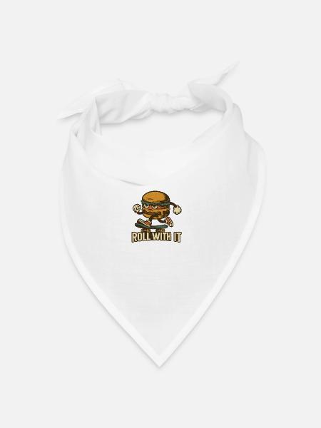 Lass dich darauf ein - Bandana Dreieckstuch - Weiß