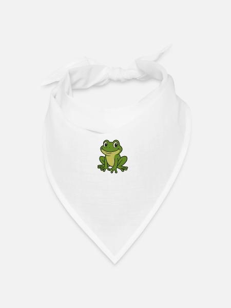 Süßer Frosch - Bandana Dreieckstuch - Weiß