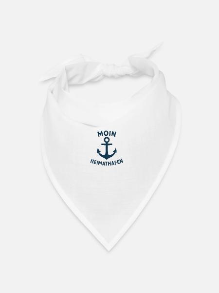 Moin Heimathafen - Bandana Dreieckstuch - Weiß