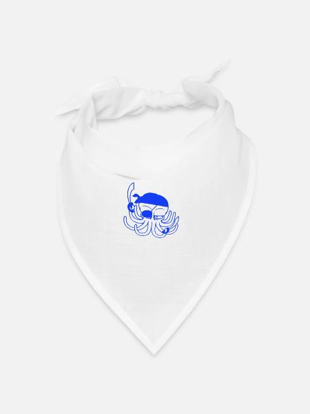 Oktopus Pirat Crew Kapitän Segler Freibeuter Segel - Bandana Dreieckstuch - Weiß