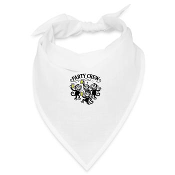 Party Crew Affe Bier - Bandana Dreieckstuch - Weiß - Vorne