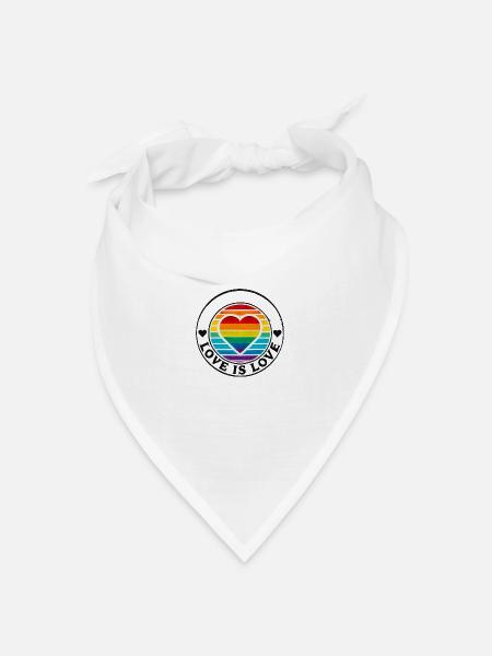 Liebe ist Liebe - Bandana Dreieckstuch - Weiß
