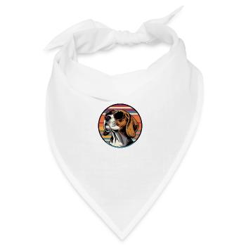 Beagle Hund Cool - Bandana Dreieckstuch - Weiß - Vorne