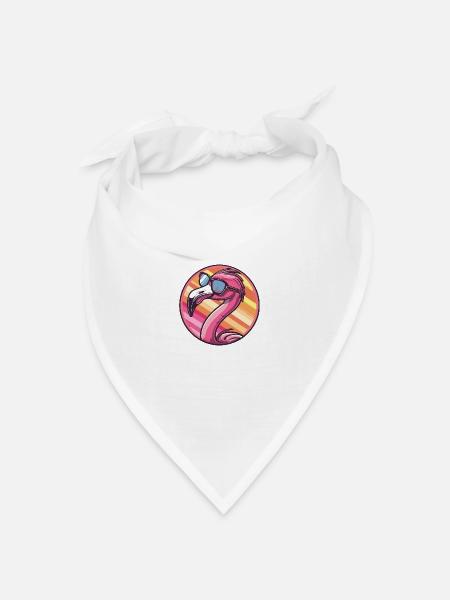 Flamingo Comic Cool - Bandana Dreieckstuch - Weiß