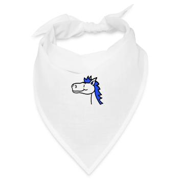 Pferd Süß Pony Fohlen Lange Haare Niedlich Comic - Bandana Dreieckstuch - Weiß - Vorne