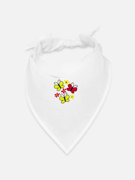 butterflies - Bandana Dreieckstuch - Weiß