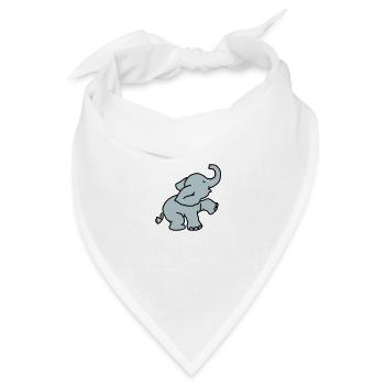 Happy Elephant (2 colors) - Bandana Dreieckstuch - Weiß - Vorne