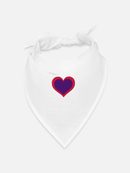 herz - Bandana Dreieckstuch - Weiß
