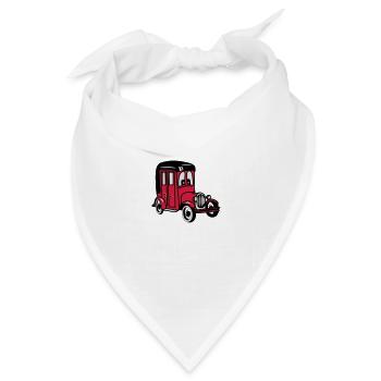 oldie Oldtimer Auto Wagen Fahrzeug witzig - Bandana Dreieckstuch - Weiß - Vorne