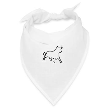 Stier / Toro / Bull / Kontur - Bandana Dreieckstuch - Weiß - Vorne