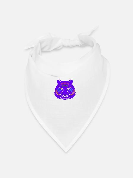 Symbol eines indischen Tigers - Bandana Dreieckstuch - Weiß