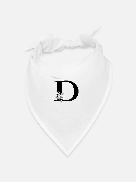 Buchstabe D - Bandana Dreieckstuch - Weiß