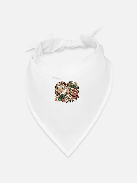 Friedenstaube - Bandana Dreieckstuch - Weiß