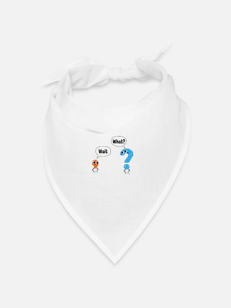 Warte, Was? - Wait, What? - Comic Satzzeichen - Bandana Dreieckstuch - Weiß