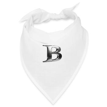 Chrome ,, B" Metallic - Bandana Dreieckstuch - Weiß - Vorne
