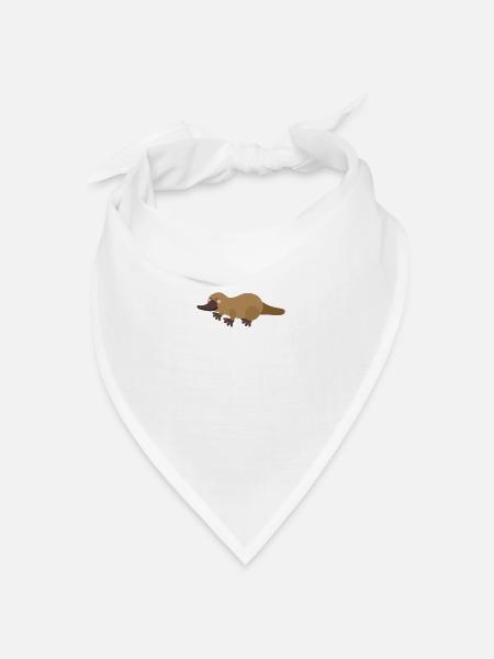 Schnabeltier - Bandana Dreieckstuch - Weiß