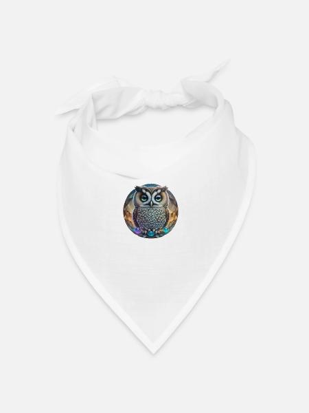 Eule - Bandana Dreieckstuch - Weiß
