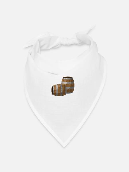 Fässer - Bandana Dreieckstuch - Weiß