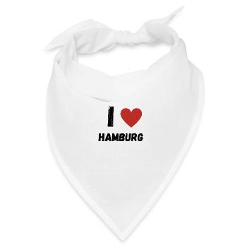 I Love Hamburg - Bandana Dreieckstuch - Weiß - Vorne