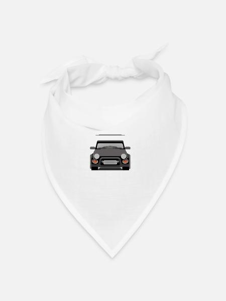 Minimalistisches Auto frontal - Bandana Dreieckstuch - Weiß