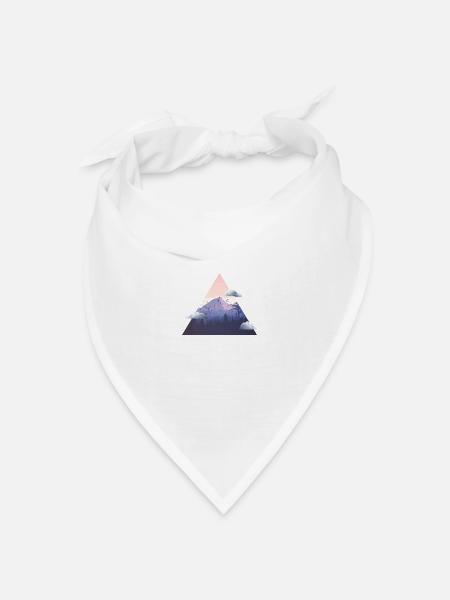 Berg mit Wolken - Bandana Dreieckstuch - Weiß