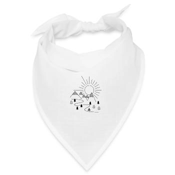 Camping in den Bergen - Bandana Dreieckstuch - Weiß - Vorne