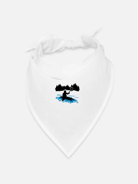 Kajak, Kayaking - Bandana Dreieckstuch - Weiß