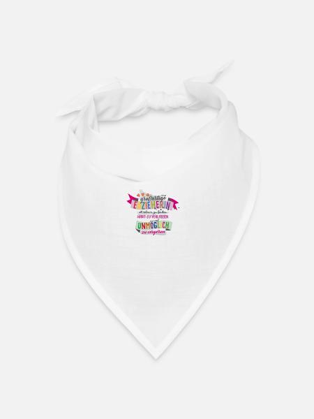 Großartige Erzieherin - Bandana Dreieckstuch - Weiß