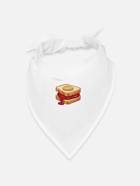 Erdnussbutter und Marmelade Sandwich - Bandana Dreieckstuch - Weiß