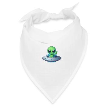Alien zeigt Peace - Bandana Dreieckstuch - Weiß - Vorne