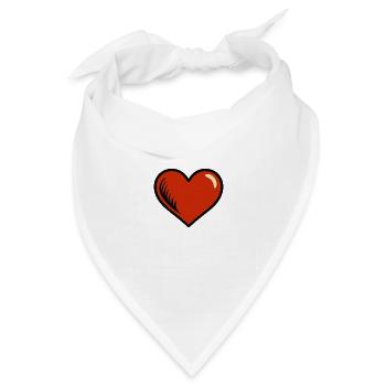 Power Heart – Comic Love in Bold - Bandana Dreieckstuch - Weiß - Vorne