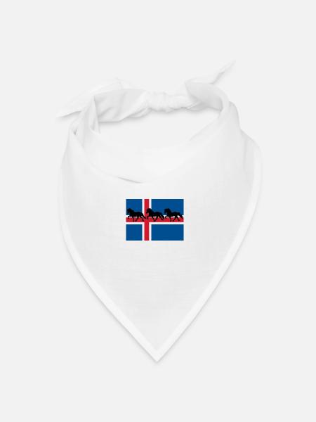 Islandflagge Tölter - Bandana Dreieckstuch - Weiß