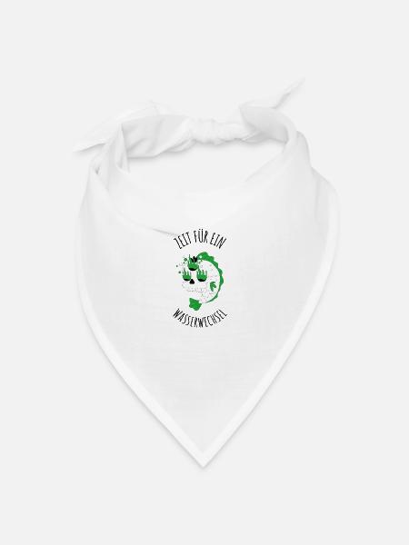 Aquarium Spruch Fische Wasser wechsel - Bandana Dreieckstuch - Weiß