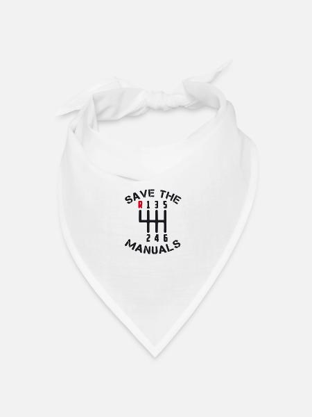 Save The Manuals Car Tuning Race Turbo Boost - Bandana Dreieckstuch - Weiß