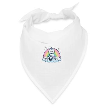 Agnes Name Vorname Einhornkatze - Bandana Dreieckstuch - Weiß - Vorne